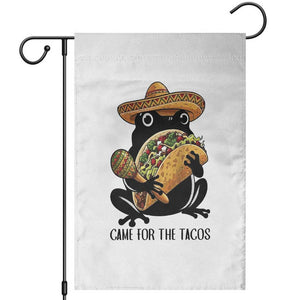 Grumpy Frog Cinco De Mayo Garden Flag Came For The Tacos TS12 White Print Your Wear