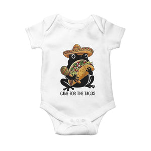 Grumpy Frog Cinco De Mayo Baby Onesie Came For The Tacos TS12 White Print Your Wear