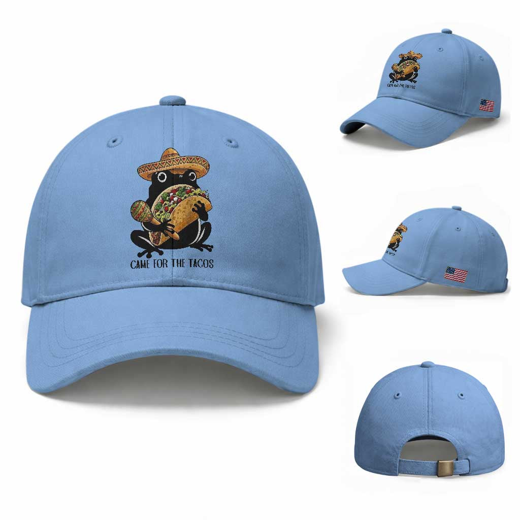 Grumpy Frog Cinco De Mayo Baseball Cap Came For The Tacos TS12 Baseball Cap Universal Fit Light Blue Print Your Wear