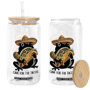 Grumpy Frog Cinco De Mayo Glass Can Came For The Tacos TS12 Print Your Wear