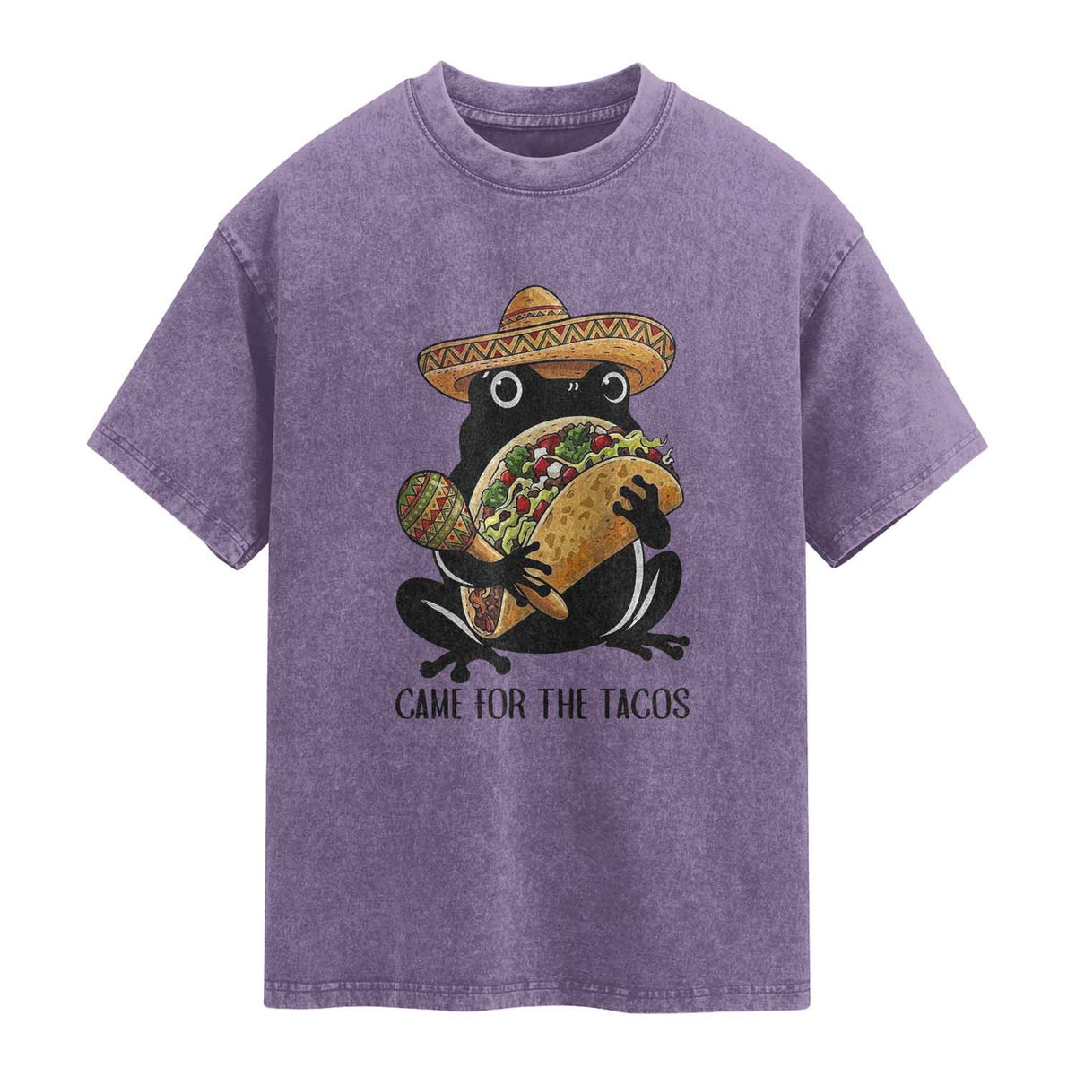 Grumpy Frog Cinco De Mayo Washed Cotton T-Shirt Came For The Tacos