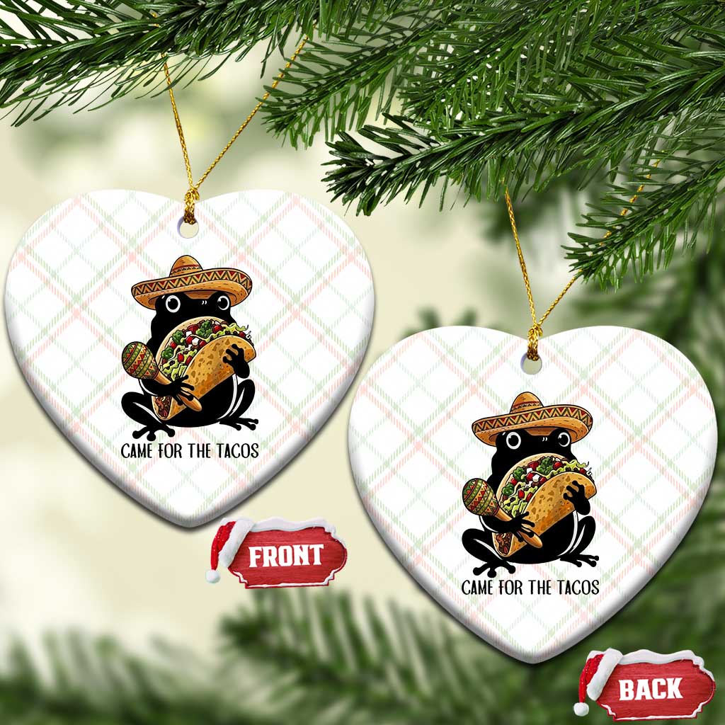 Grumpy Frog Cinco De Mayo Ceramic Ornament Came For The Tacos TS12 Print Your Wear