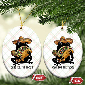 Grumpy Frog Cinco De Mayo Ceramic Ornament Came For The Tacos TS12 Print Your Wear