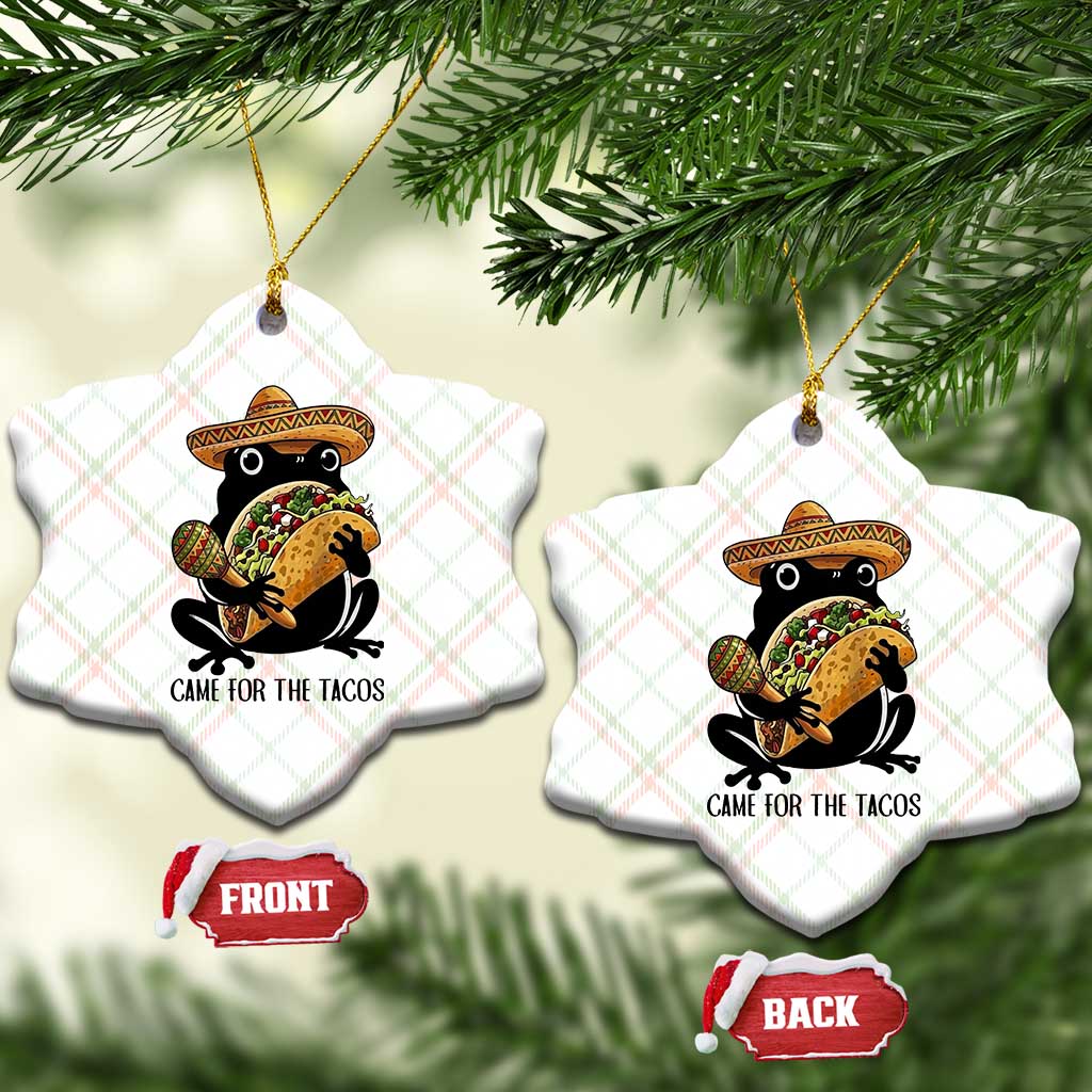 Grumpy Frog Cinco De Mayo Ceramic Ornament Came For The Tacos TS12 Print Your Wear