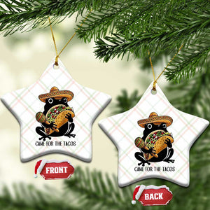 Grumpy Frog Cinco De Mayo Ceramic Ornament Came For The Tacos TS12 Print Your Wear