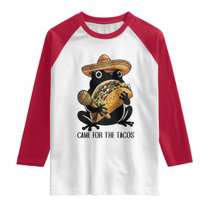 Grumpy Frog Cinco De Mayo Raglan Shirt Came For The Tacos TS12 White Red Print Your Wear