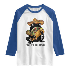 Grumpy Frog Cinco De Mayo Raglan Shirt Came For The Tacos TS12 White Royal Print Your Wear