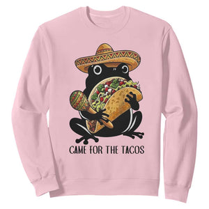 Grumpy Frog Cinco De Mayo Sweatshirt Came For The Tacos TS12 Light Pink Print Your Wear