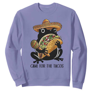 Grumpy Frog Cinco De Mayo Sweatshirt Came For The Tacos TS12 Violet Print Your Wear