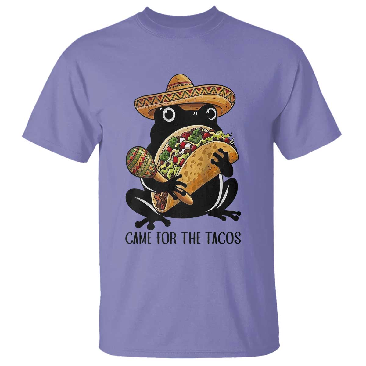 Grumpy Frog Cinco De Mayo T Shirt Came For The Tacos TS12 Violet Print Your Wear