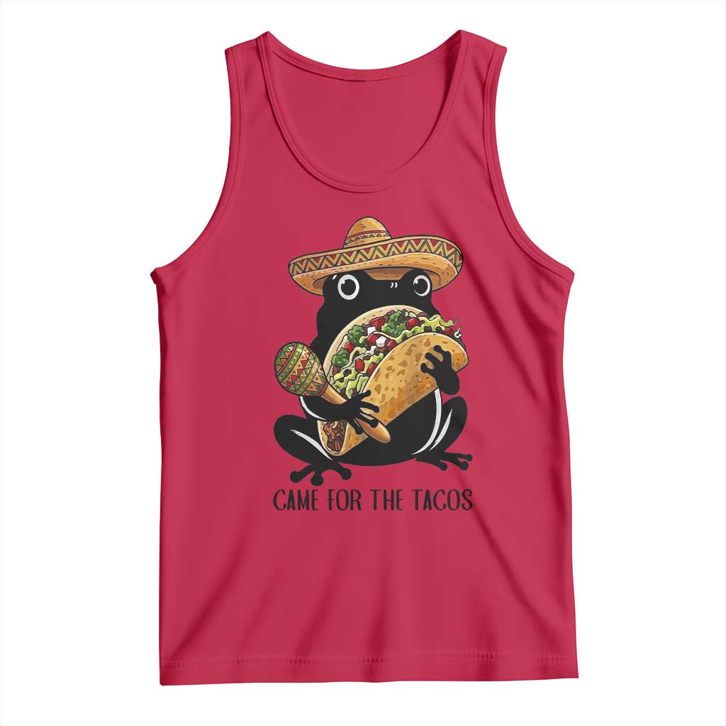 Grumpy Frog Cinco De Mayo Tank Top Came For The Tacos TS12 Red Print Your Wear