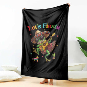 Funny Cinco De Mayo Frog Playing Guitar Throw Blanket Lets Fiesta TS12 Print Your Wear