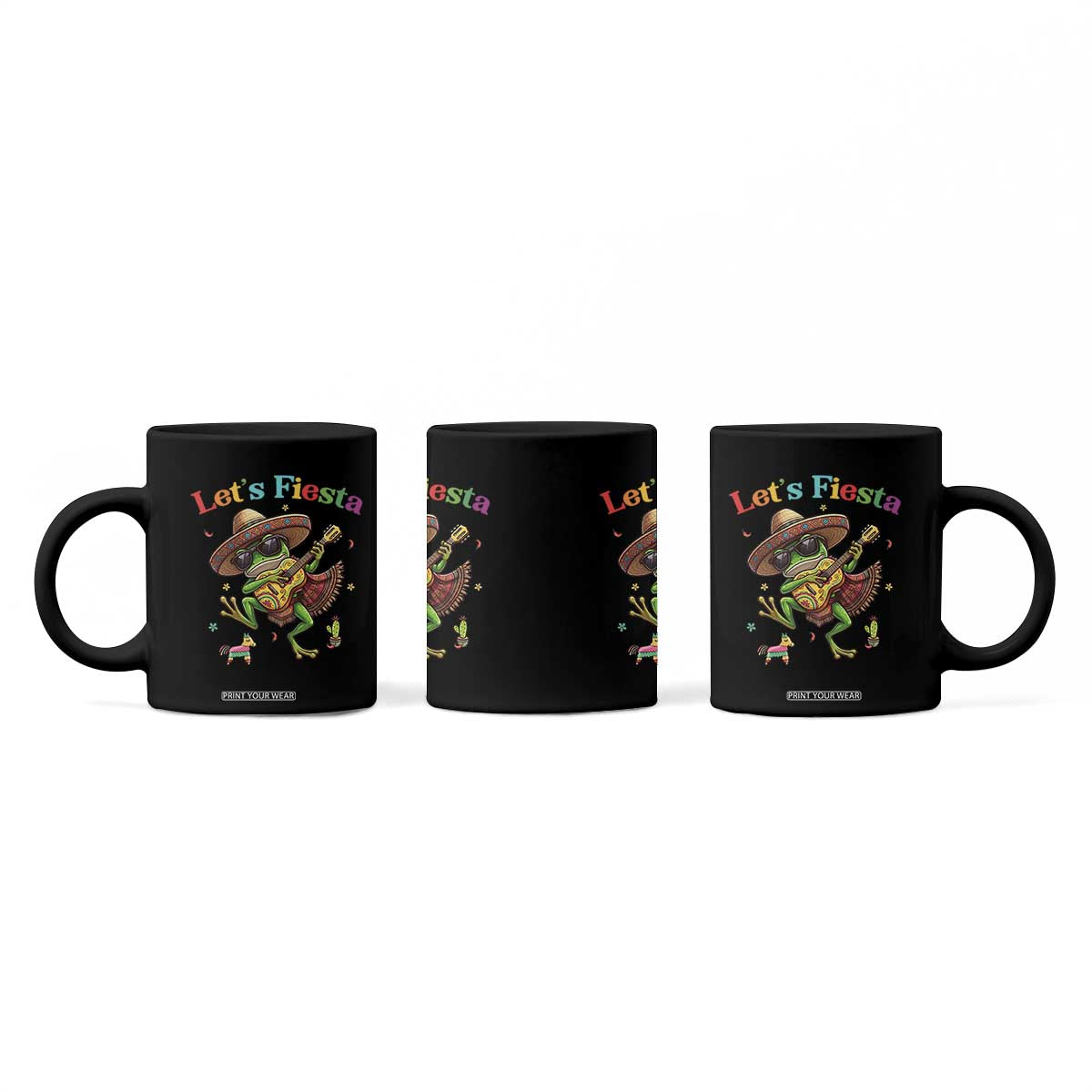 Funny Cinco De Mayo Frog Playing Guitar Coffee Mug Lets Fiesta TS12 Print Your Wear