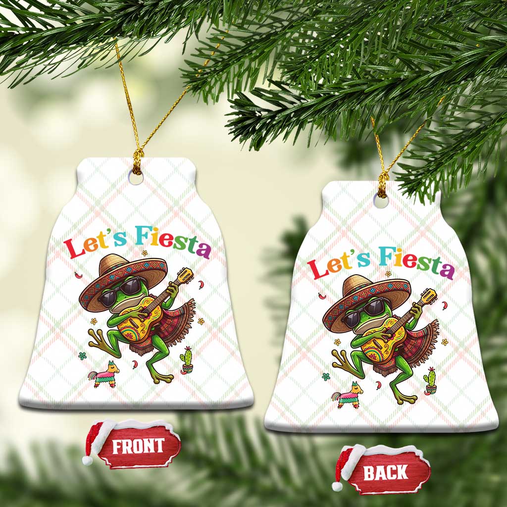 Funny Cinco De Mayo Frog Playing Guitar Ceramic Ornament Lets Fiesta TS12 Print Your Wear