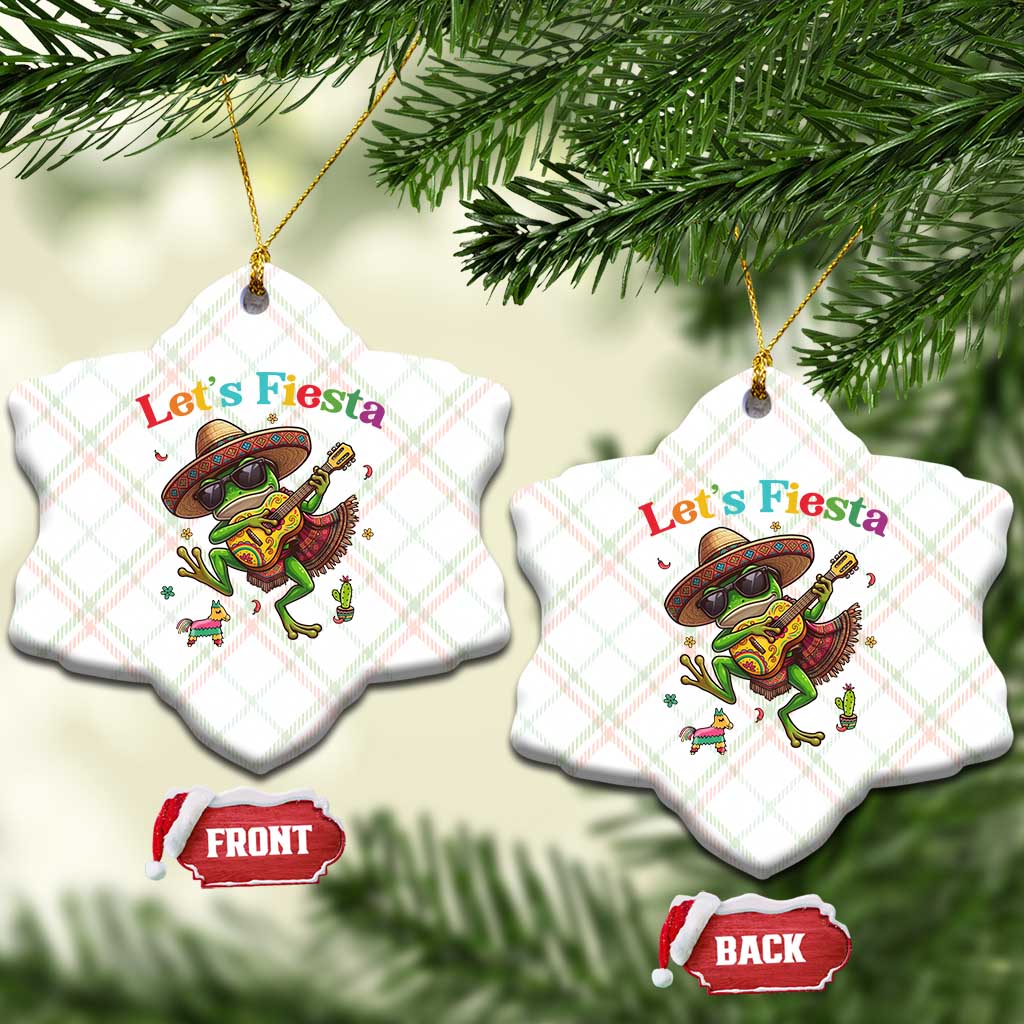Funny Cinco De Mayo Frog Playing Guitar Ceramic Ornament Lets Fiesta TS12 Print Your Wear