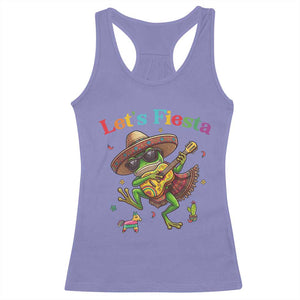 Funny Cinco De Mayo Frog Playing Guitar Racerback Tank Top Lets Fiesta TS12 Violet Print Your Wear