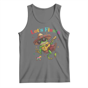 Funny Cinco De Mayo Frog Playing Guitar Tank Top Lets Fiesta TS12 Black Heather Print Your Wear