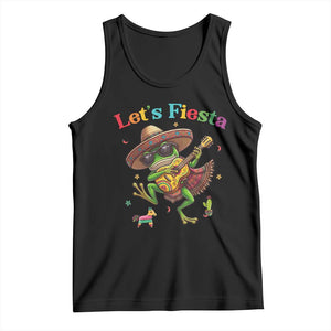 Funny Cinco De Mayo Frog Playing Guitar Tank Top Lets Fiesta TS12 Black Print Your Wear