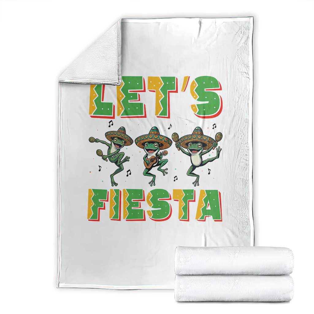 Funny Mariachi Frog Guitar Fiesta Throw Blanket Cinco De Mayo Gift TS12 White Print Your Wear