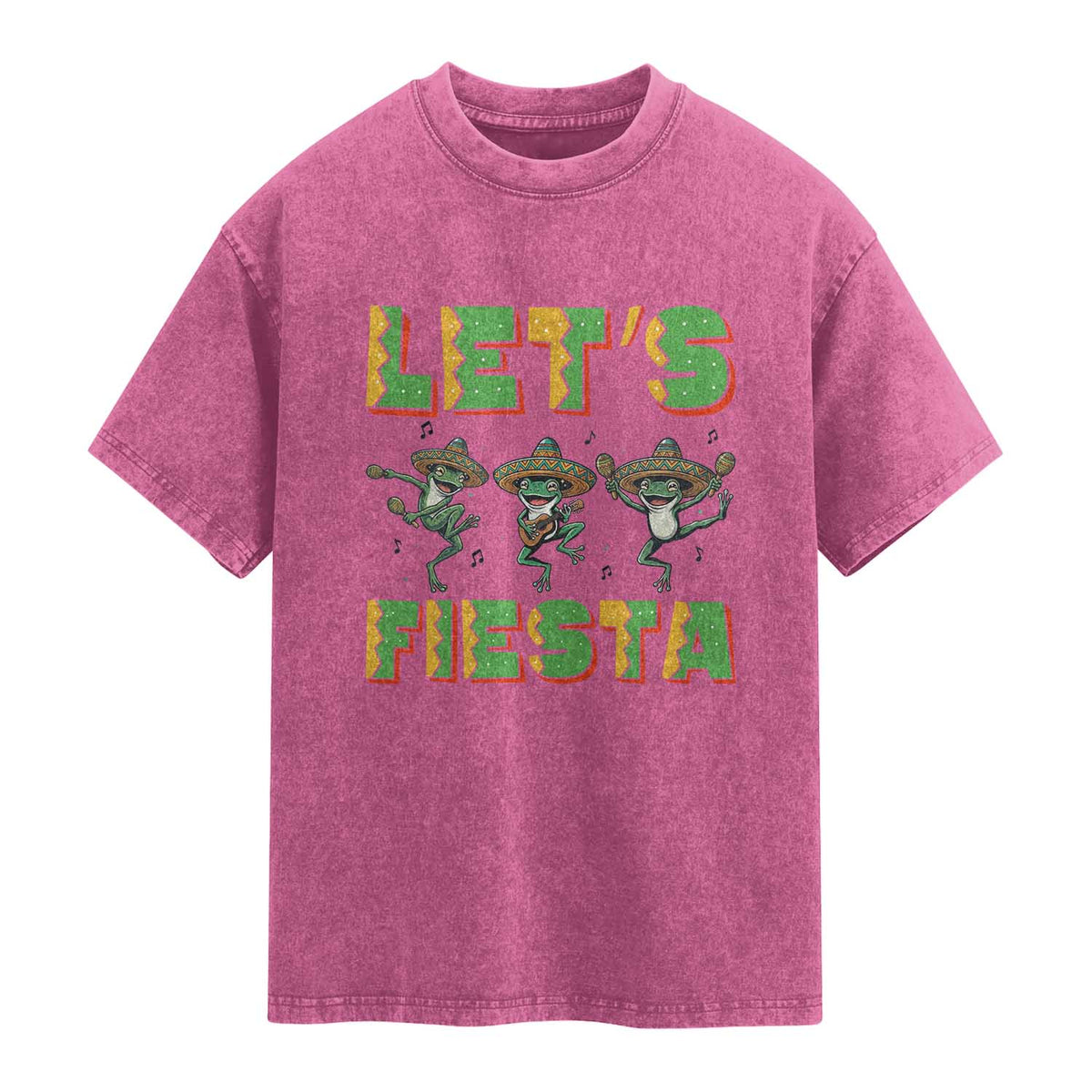 Funny Mariachi Frog Guitar Fiesta Washed Cotton T-Shirt Cinco De Mayo Gift