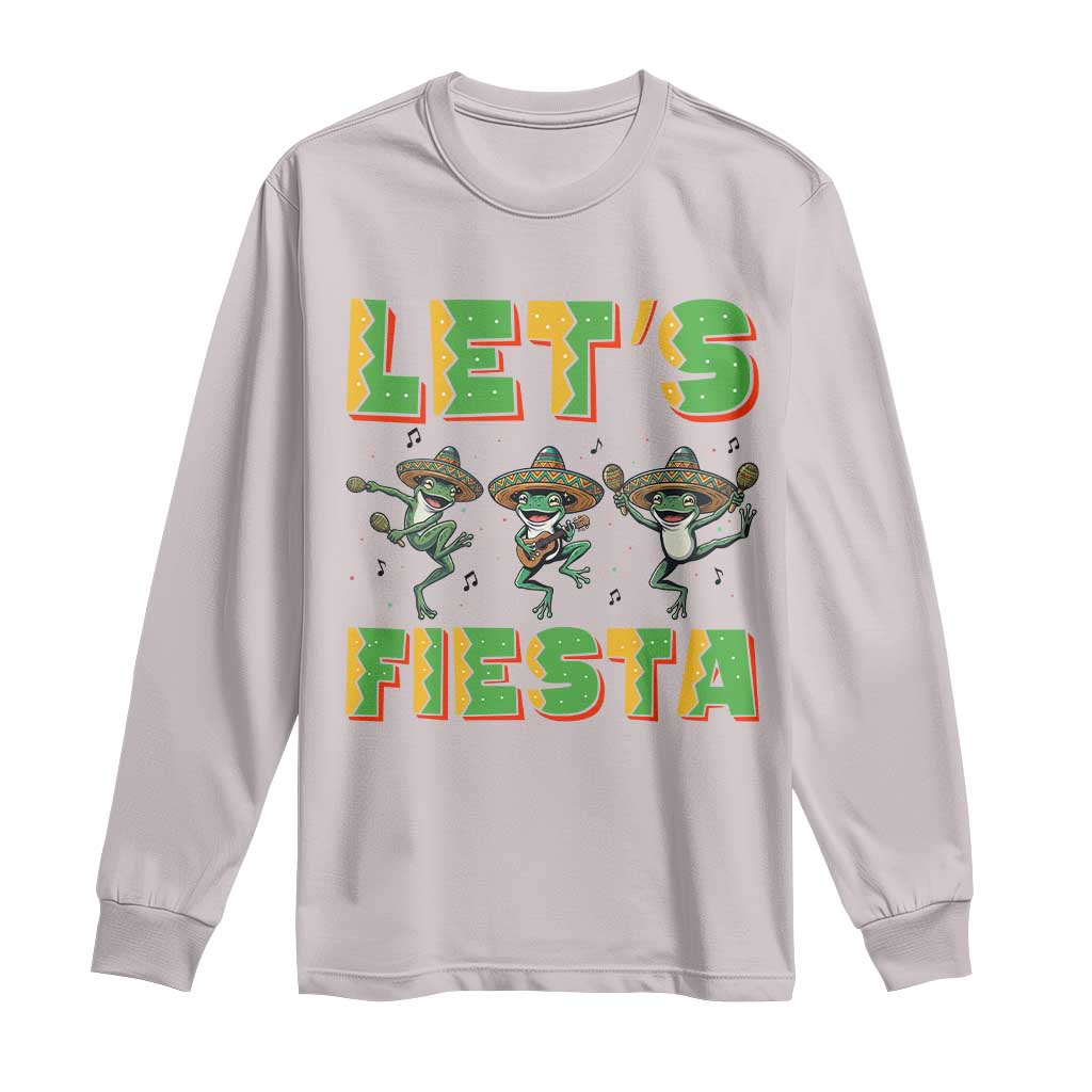 Funny Mariachi Frog Guitar Fiesta Long Sleeve Shirt Cinco De Mayo Gift TS12 Ice Gray Print Your Wear