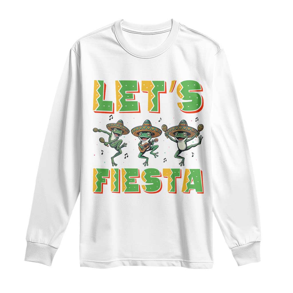 Funny Mariachi Frog Guitar Fiesta Long Sleeve Shirt Cinco De Mayo Gift TS12 White Print Your Wear
