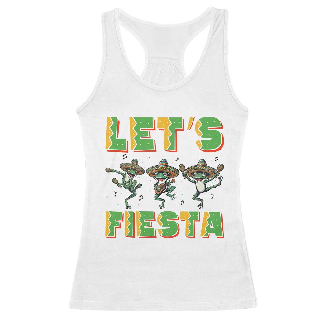 Funny Mariachi Frog Guitar Fiesta Racerback Tank Top Cinco De Mayo Gift TS12 White Print Your Wear