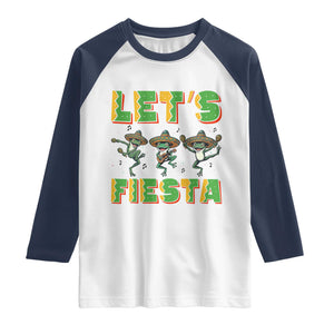 Funny Mariachi Frog Guitar Fiesta Raglan Shirt Cinco De Mayo Gift TS12 White Navy Print Your Wear
