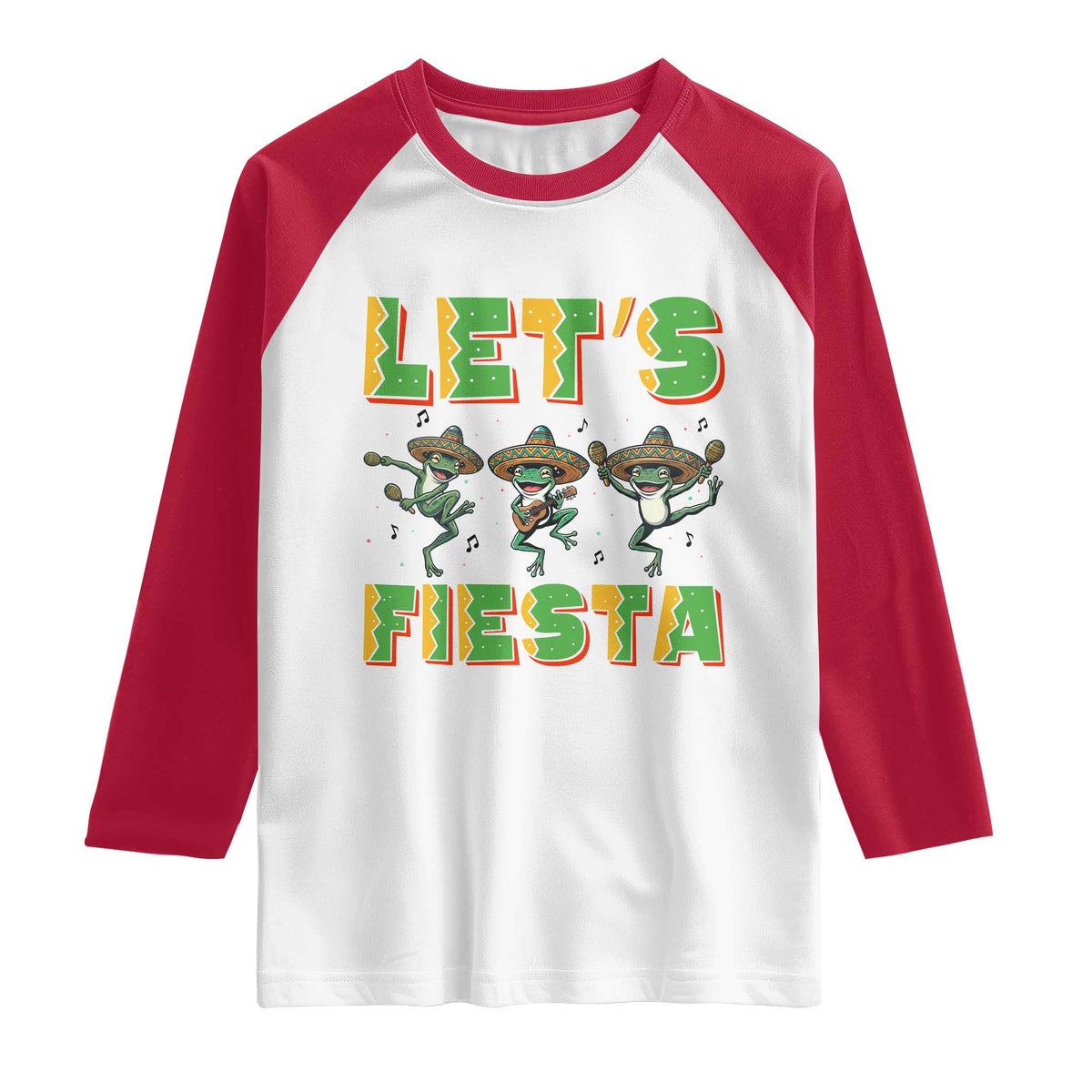 Funny Mariachi Frog Guitar Fiesta Raglan Shirt Cinco De Mayo Gift TS12 White Red Print Your Wear