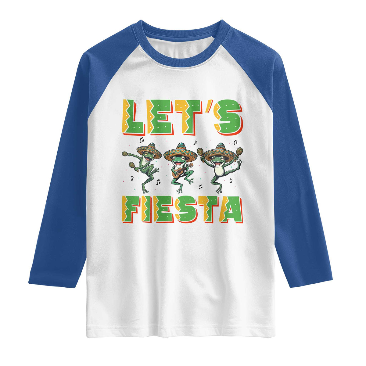 Funny Mariachi Frog Guitar Fiesta Raglan Shirt Cinco De Mayo Gift TS12 White Royal Print Your Wear