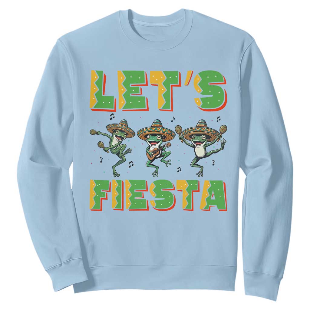 Funny Mariachi Frog Guitar Fiesta Sweatshirt Cinco De Mayo Gift TS12 Light Blue Print Your Wear