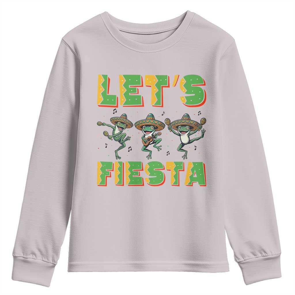 Funny Mariachi Frog Guitar Fiesta Youth Sweatshirt Cinco De Mayo Gift TS12 Ice Gray Print Your Wear