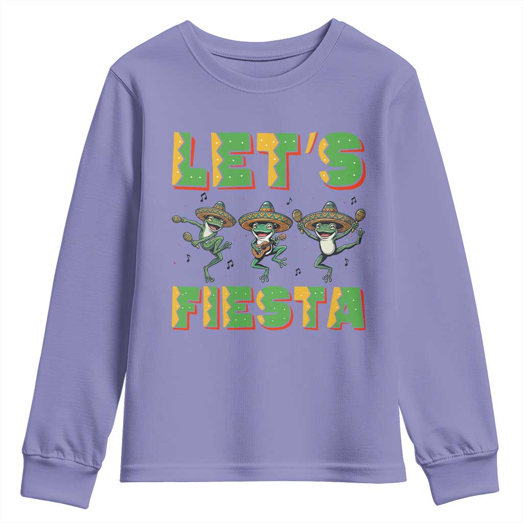 Funny Mariachi Frog Guitar Fiesta Youth Sweatshirt Cinco De Mayo Gift TS12 Violet Print Your Wear