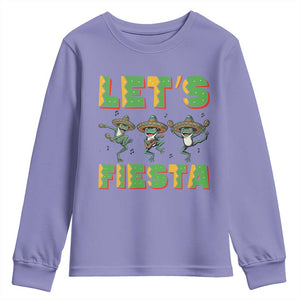 Funny Mariachi Frog Guitar Fiesta Youth Sweatshirt Cinco De Mayo Gift TS12 Violet Print Your Wear