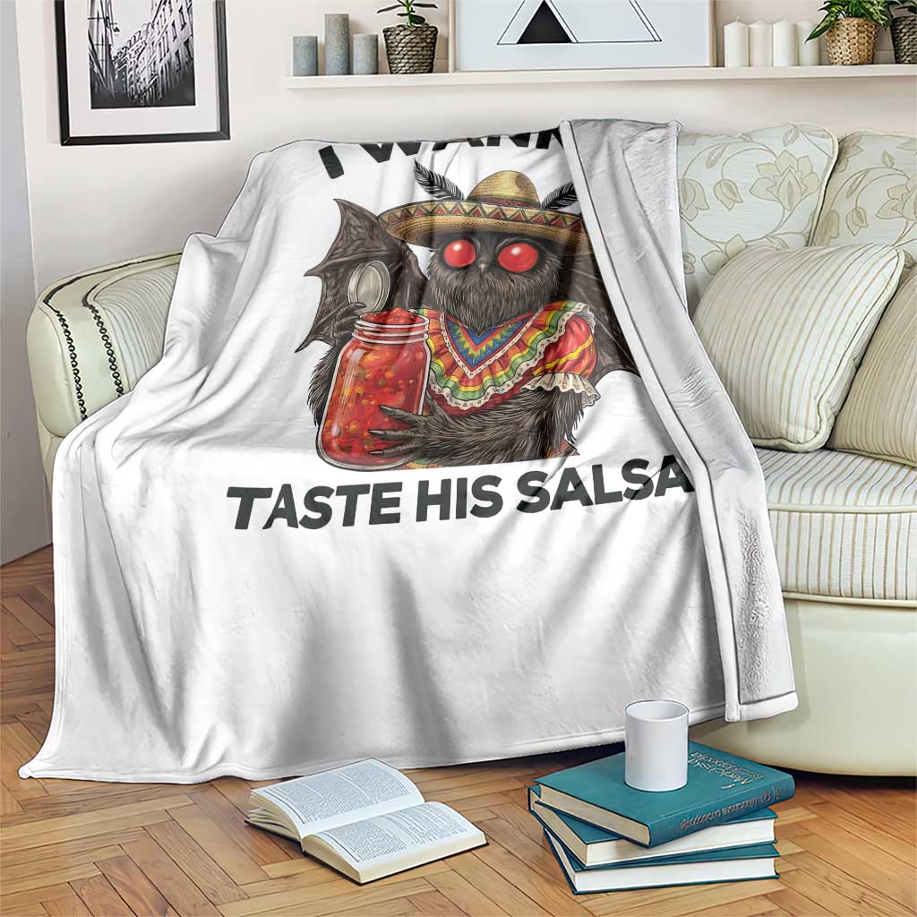 Funny Cinco De Mayo Mothman Throw Blanket I Wanna Taste His Salsa TS12 Print Your Wear