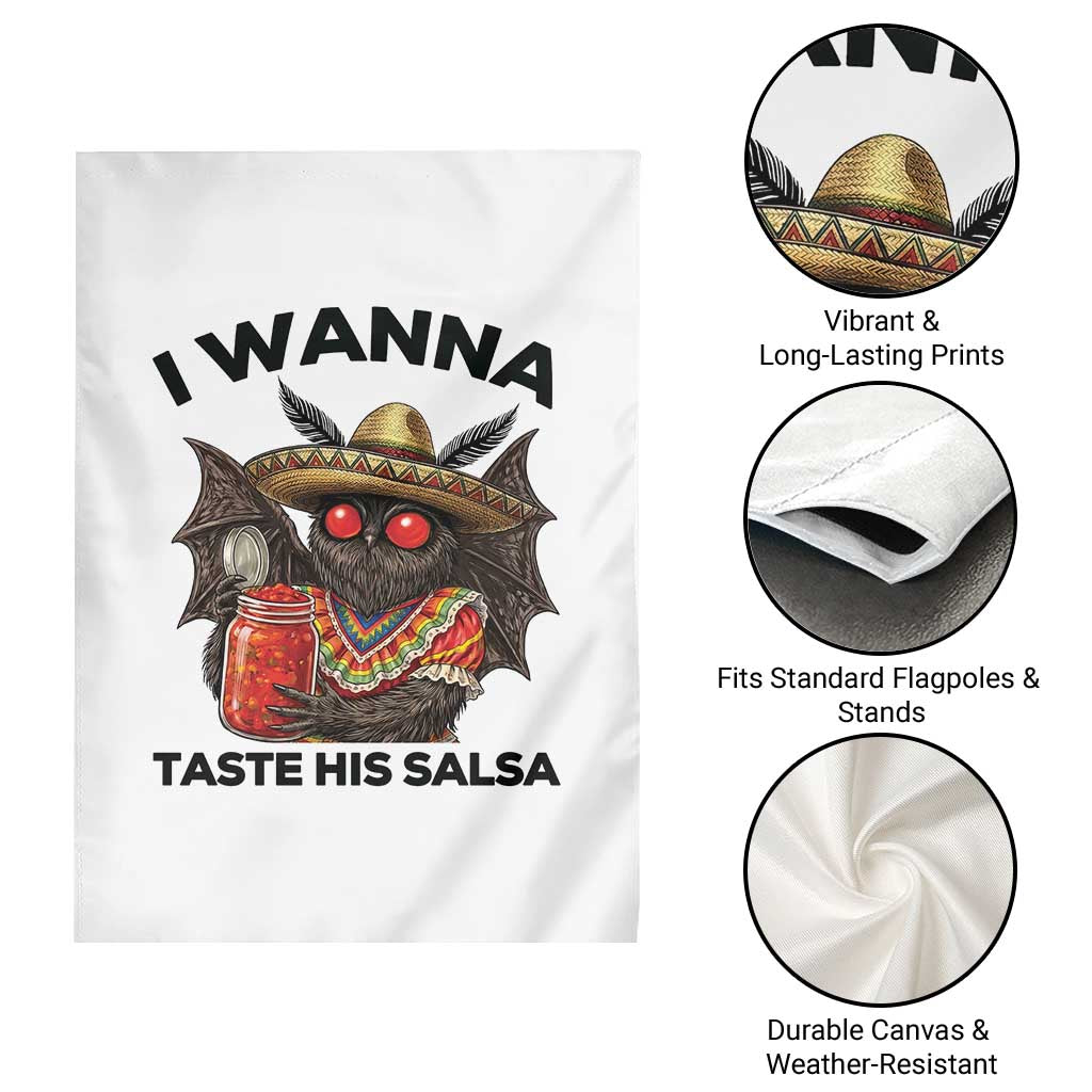 Funny Cinco De Mayo Mothman Garden Flag I Wanna Taste His Salsa TS12 Print Your Wear