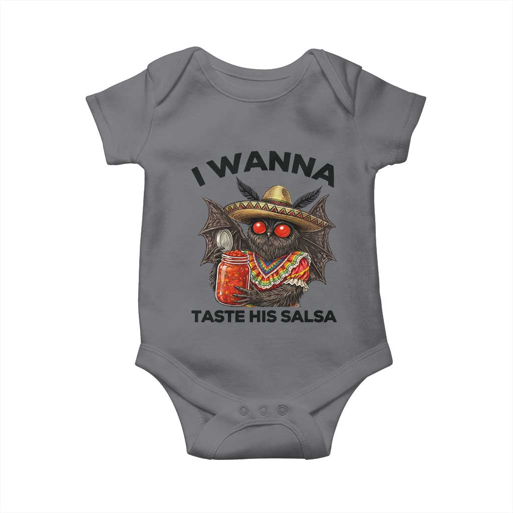 Funny Cinco De Mayo Mothman Baby Onesie I Wanna Taste His Salsa TS12 Charcoal Print Your Wear