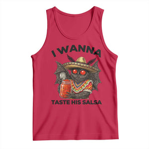 Funny Cinco De Mayo Mothman Tank Top I Wanna Taste His Salsa TS12 Red Print Your Wear
