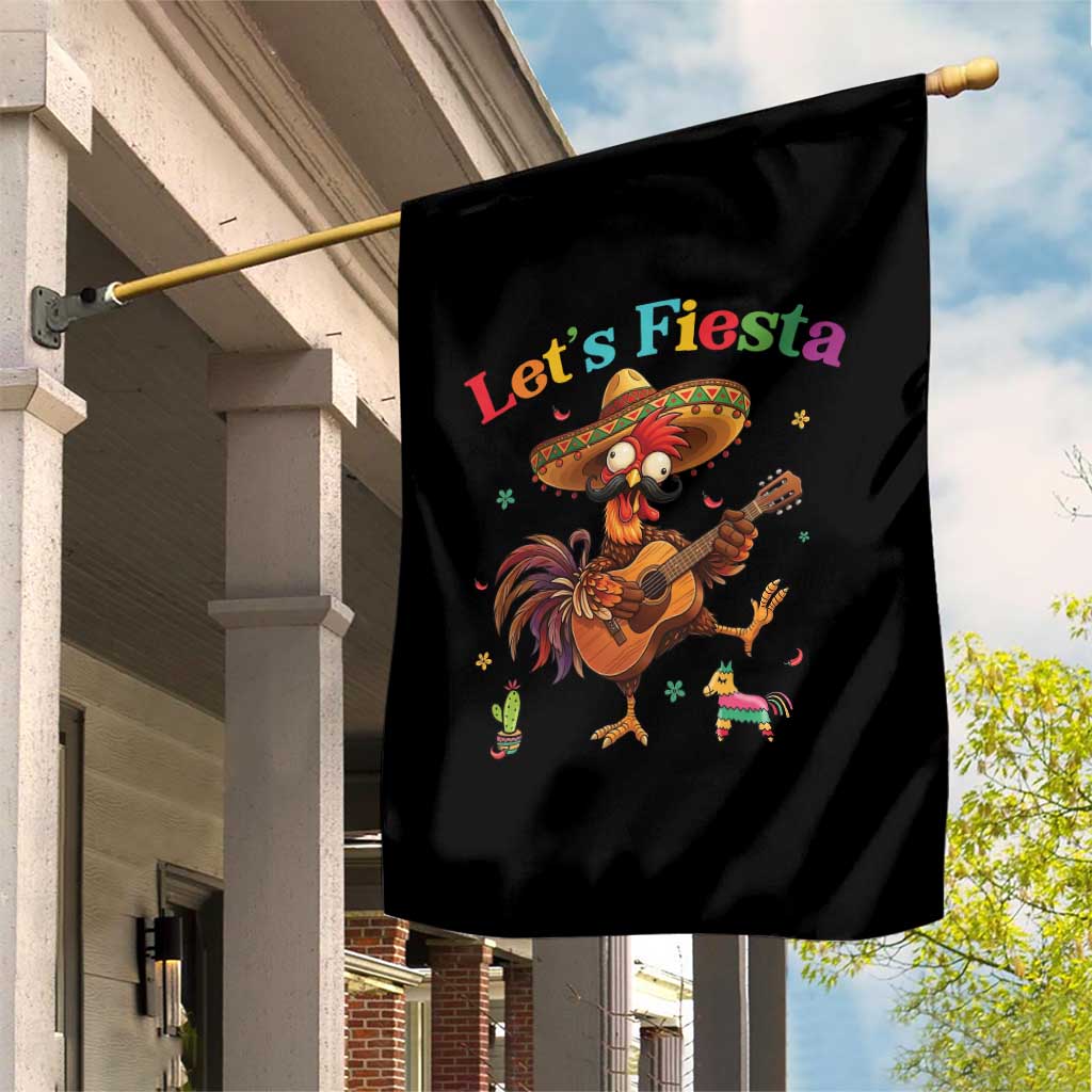 Lets Fiesta Cinco de May Garden Flag Funny Chicken Playing Guitar TS12 Print Your Wear