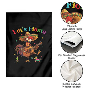 Lets Fiesta Cinco de May Garden Flag Funny Chicken Playing Guitar TS12 Print Your Wear