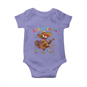 Lets Fiesta Cinco de May Baby Onesie Funny Chicken Playing Guitar TS12 Violet Print Your Wear