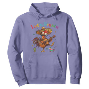 Lets Fiesta Cinco de May Hoodie Funny Chicken Playing Guitar TS12 Violet Print Your Wear