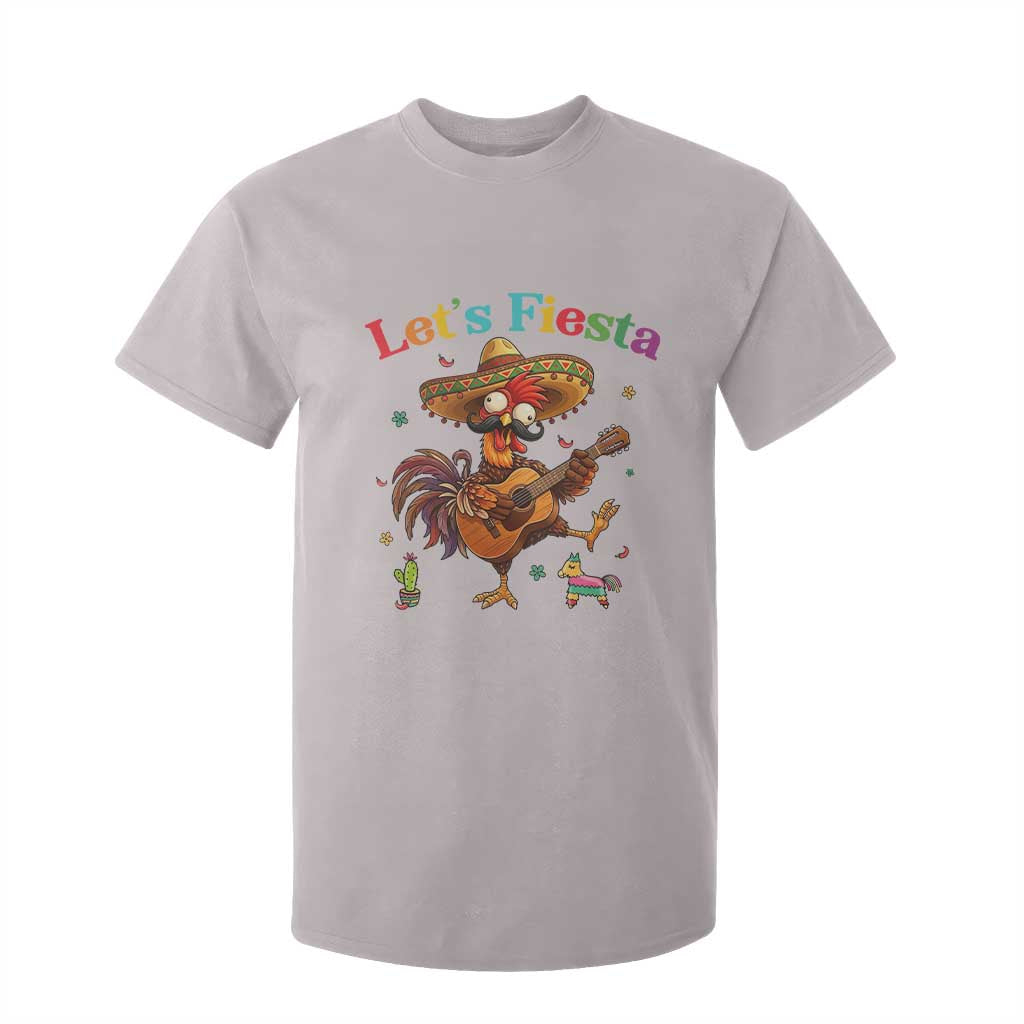 Lets Fiesta Cinco de May T Shirt For Kid Funny Chicken Playing Guitar TS12 Ice Gray Print Your Wear
