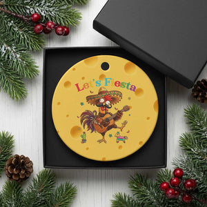 Lets Fiesta Cinco de May Ceramic Ornament Funny Chicken Playing Guitar TS12 1pc Yellow Cheese Print Your Wear