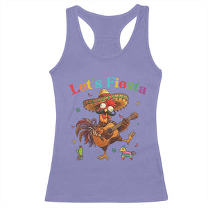 Lets Fiesta Cinco de May Racerback Tank Top Funny Chicken Playing Guitar TS12 Violet Print Your Wear