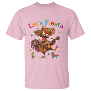 Lets Fiesta Cinco de May T Shirt Funny Chicken Playing Guitar TS12 Light Pink Print Your Wear