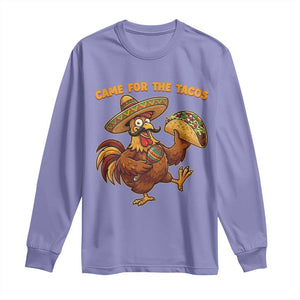 Funny Cinco De Mayo Chicken Long Sleeve Shirt Came For The Tacos TS12 Violet Print Your Wear