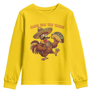 Funny Cinco De Mayo Chicken Youth Sweatshirt Came For The Tacos TS12 Daisy Print Your Wear