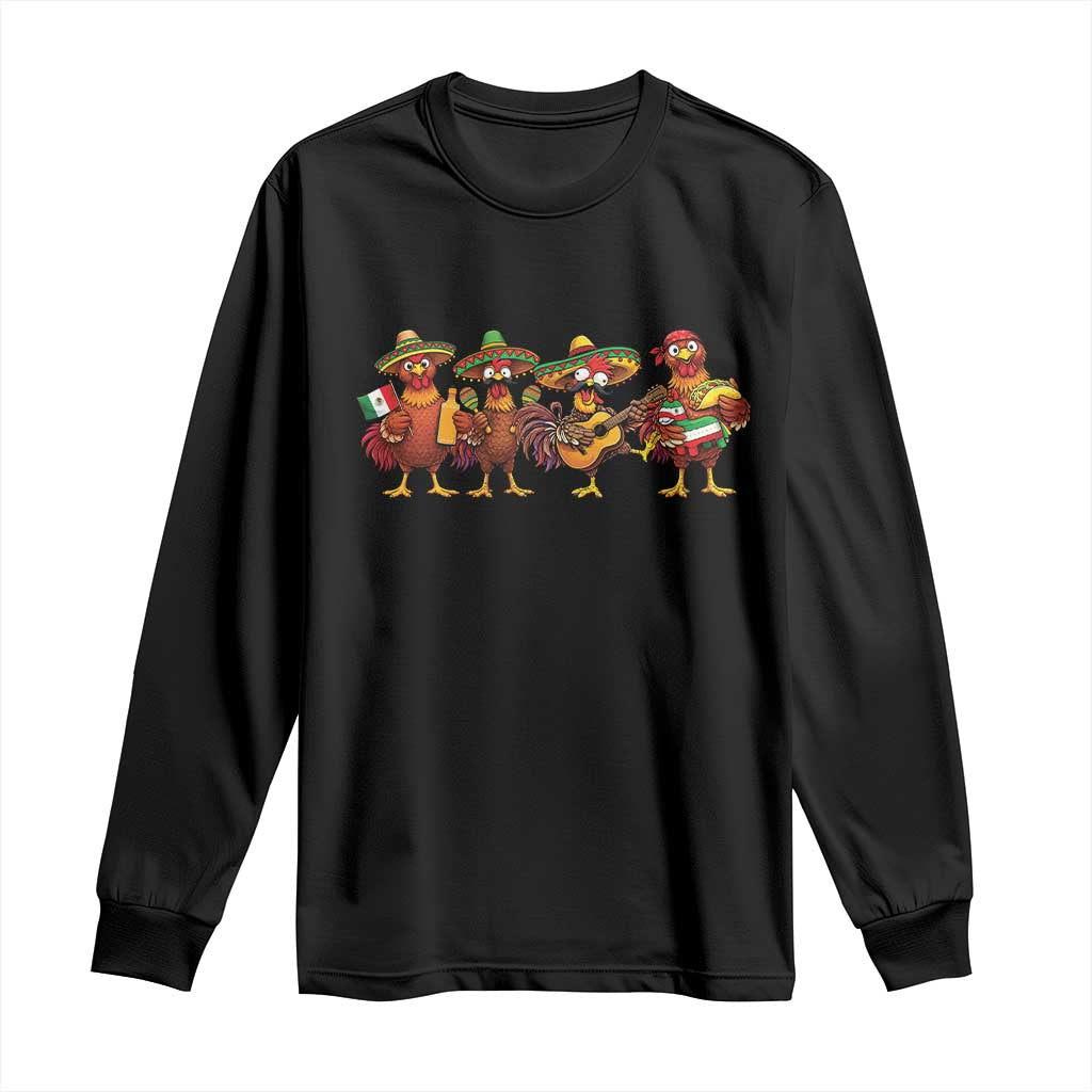 Funny Cinco De Mayo Chicken Squad Long Sleeve Shirt Mexican Party Celebration Gift TS12 Black Print Your Wear