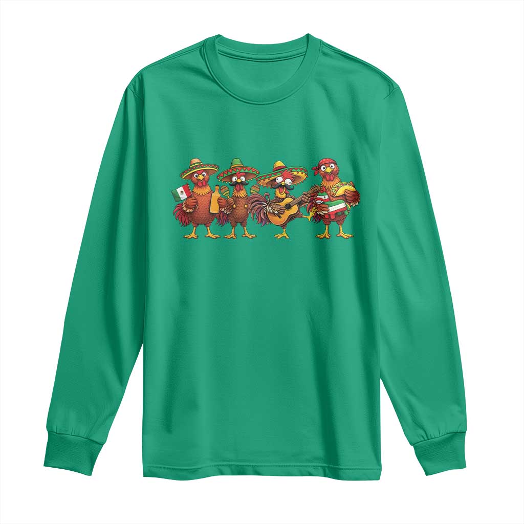 Funny Cinco De Mayo Chicken Squad Long Sleeve Shirt Mexican Party Celebration Gift TS12 Irish Green Print Your Wear